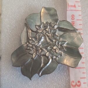 Silver Floral Brooch